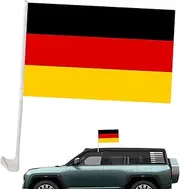 Car Window Flags,1x1.5ft Small German Car Flag Banner | Vibrant Color Outdoor Flag, Car Flags for Window, German Decorations for Trucks Motorcycles Vehicles