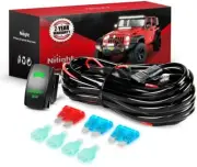 16AWG LED Light Bar Wiring Harness Kit 2 Leads On/Off 5 Pin Rocker Switch Green
