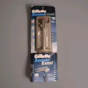 Vintage 93 Model Gillette Sensor Excel Metal Handle With 12 Blades