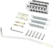 HONITANO 6 String Single Tremolo Guitar Bridge System for String Electric Guitar Silver Flat St Saddle with Screw in Arm Replacement Accessories