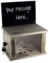 MCB Wood Suggestion And Ballot Box, Charity Donations Collection Box Tip Cont...