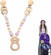 Car Seat Toy, Pram Toy, Sensory Pustiere Toy Wooden Chain Toy, Nursery Furniture with a Cute Animal for Kids, Kids, Girls,