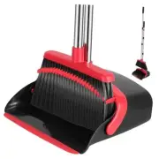 Broom and Dustpan Set, 52-in Long Adjustable Handle Broom Dustpan Combo with