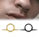 1PCS G23 Titanium Cool Septum Clicker Nose Rings Hoop Studs Hinged Segment