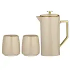 NEW Tempa Rae Coffee Set w/French Press & Tumblers Mocha 3pce