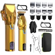 2-pcs/Set Professional Hair Clipper For Men Barber Cordless Electric Clipper Trimmer 0mm Baldhead Clippers Hair Cutting Machine