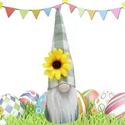 Spring Gnomes Plush - Cute Swedish Tomte Sunflower Doll,Sunflower Kitchen Decor Gnome Plush, Spring Sunflower Decor for Tiered Tray Home