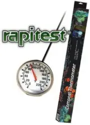 Dial Soil Compost Thermometer Temperature Gauge Rapitest Celcius Fahrenheit 1635