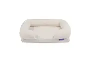 Charlie's Teddy Fleece Orthopedic Memory Foam Sofa Dog Bed with Bolster Cream Medium