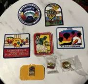 NOS 5 PATCH 3 PIN ALBUQUERQUE International BALLOON FIESTA 1990S SHAPE RODEO