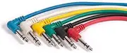 Set of 6x Right Angle 1/4" TRS Coloured Patch Cables - Right Angle - 30cm