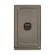5842 Switch Flat Plate Rocker 1 Gang Brown Antique Brass H115xW72mm