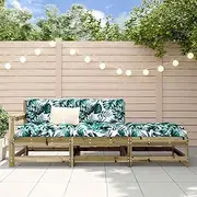 Garden Lounge Set with Cushions, Impregnated Wood, Patio Chairs, Balcony Bench, Outdoor Table, Small Piece - Cozy Conversation, Deck Furniture, Rattan
