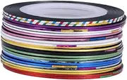 Beavorty 30 Rolls Nail Art Lines Sticker Gold Silver Thread Striping Tapes for DIY Manicure