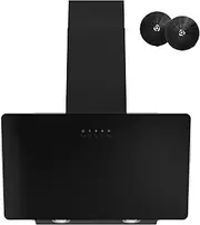 FIREGAS 60cm Angled Chimney Cooker Hood with 332m³/h, LEDs, Brushless Motor,Push Button Control, Extraction & recirculation, Efficiency A++