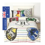 Harry Potter Houses Quilt Cover Set Featuring a Reversible Design - Double Bed