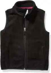 Amazon Essentials Girl's Black Polar Fleece Vest Medium