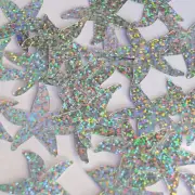 Starfish Sequin Top Hole 1.5" Silver Hologram Glitter Sparkle Metallic Paillette