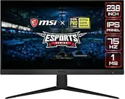 MSI Optix G241V E2 Esports Gaming IPS Monitor - 23.8 Inch, 16:9 Full HD (1920 x 1080), IPS, 75Hz, 1ms, FreeSync, DisplayPort, HDMI, Wide Color Gamut, Night Vision, Anti-Flicker, Less Blue Light