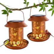 2 Pack Solar Bird Feeders for Outdoors Bee Solar Lanterns for Women Men
