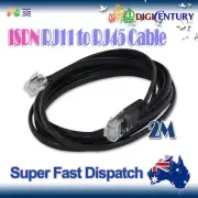 ISDN Telephone ADSL Cable RJ45 8p4c plug to RJ11 6p4c Black 2M with Free Joiner