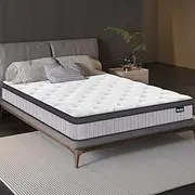 ALFORDSON King Single Size Mattress with Euro Top, 23cm Thick, Memory Foam and Bonnell Spring System for Bed Frame Bed Base, Medium Firm, Genevie Series