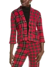 Minnie Rose Mixed Plaid Blazer