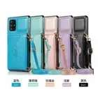 For iPhone 15 Plus (6.7) Wallet Pu Leather Crossbody Strap Hybrid Back Case
