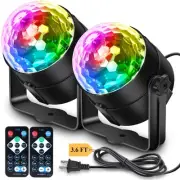2-Pack Disco Ball Decor Party Lights Sound Activated Remote Control, Music Sy...