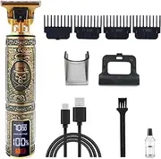 Lenamos Hair & Beard Trimmer for Men, Electric Razor for Men, Cordless Hair Clipper with LED Display Shaving Kit for Mustache Body Nose Ear Hair Facial, Adjustable Beard Grooming Kit