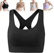 [WWPriseup] Sports Bras for Women/Girls High-Strength Hollowing U Neck Sports Bra Wireless Running Bra for Gym Yoga Running Sports,2XL,Black