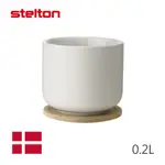 【STELTON】THEO石陶茶杯/附竹杯墊/白