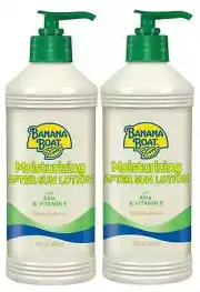 2 Banana Boat Moisturizing After Sun Lotion w/Aloe & Vitamin E 16Oz Each Pump