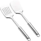 Fish Turner Slotted Stainless Steel Spatulas Set Silver Solid Heavy Duty Sturdy