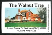Matchbox label Pub The Walnut Tree Broads Green Great Waltham Essex MA905