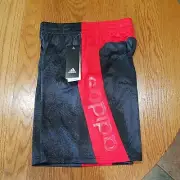 Adidas Boys Youth sz 8 Soccer Shorts Climalite Black/Red 9 inch inseam pockets