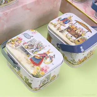 新款復活節裝飾用品創意手提馬口鐵盒餅乾盒兔子禮物盒鐵盒子