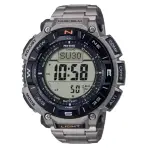 【CASIO 卡西歐】PROTREK 多功能太陽能電力 登山鈦金屬電子錶 黑灰 PRG-340T-7_51.7MM