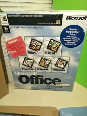 VINTAGE MICROSOFT OFFICE 95 PROFESSIONAL AND BOOKSHELF CD ROM. Boxed. complete.