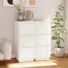 vidaXL Sideboards 2 pcs White 32x34x75 cm Solid Wood Pine HEE