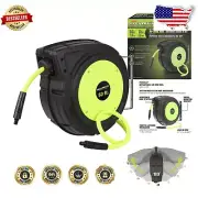 Space-Saving ZillaGreen Retractable Air Hose Reel - 50 ft. Hybrid Hose Included