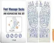 [Generic] Reflexology Socks with Tools, Reflexology Chart Socks with Massage Tool, Relaxation Massager for Health Care, Relieve Foot Fatigue