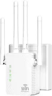 Wi-Fi Signal Booster for up to 5,000 square feet and 55 devices, Long Range Amplifier and Ethernet Port, Access Point, 1-Button Setup, Alexa Compatible