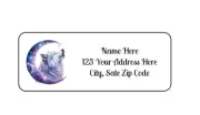 30 Wolf Howling At Moon PERSONALIZED RETURN ADDRESS LABELS 1 in X 2 5/8 GLOSSY