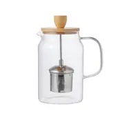 Leaf & Bean Naples Glass Teapot with Infuser 900ml Tea Maker For Loose Leaf Tea
