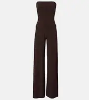 [Norma Kamali] Norma Kamali Strapless jersey jumpsuit AU 8 brown
