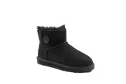 OZWEAR UGG Classic Mini Button Boots (Water Resistant) - Black
