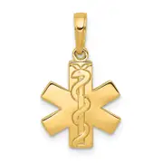 14K Yellow Gold Paramedic/Emt Symbol Pendant