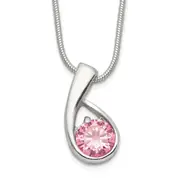 Sterling Silver Pink Cz Necklace
