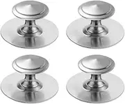 CcHhyyt 4 Pack Self-Stick Cabinet Handle Pulls Stainless Steel Silver Knobs with Adhesive for Mirror Cabinets Glass Sliding Doors Cupboards Drawer No Punching Peel and Stick Knobs Drill Free (Silver)